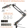 Lampada di ingrandimento a 5 LED con 64 luci a LED, testa della lampada regolabile, ideale per lettura, artigianato e saldatura, strumento versatile di illuminazione e ingrandimento.