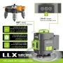 LFINE 4D 16 Line Green Laser Level Class II 515nm Self-Leveling ±1mm at 7m 30M Range 1200mAh Batteries Multi-Purpose Tripod