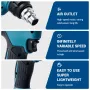 Drillpro 18V Heat Gun LED Display 30-650℃ Hot Air Gun Ceramic Heating Element for Shrink Wrapping Soldering No Battery