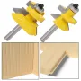 Drillpro Lot de 2 fraises à rainurer en V à tige de 8 mm et languette assortie avec roulements à billes de qualité supérieure pour le travail du bois
