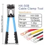 1 jeu de pinces à sertir pour câble de batterie en cuivre HX-50B 10-1 AWG avec 60 cosses à anneau en cuivre, 8 tailles de cosses de câble