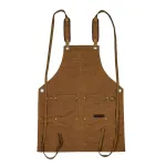 Extra large Style Apron Thick Canvas Suitable for Woodworkers Electricians Gardeners Black/Camel Sturdy Protective Workwear