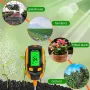 4in1/5in1/6in1 Dijital Toprak Test Cihazı LCD Arka Aydınlatma PH Nem Sıcaklık Güneş Işığı Yoğunluğu Üst Bahçe Aleti