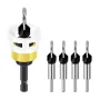 4-in-1 Countersink Drill Bit Set with Low Friction Depth Stop 6.25mm Shank Tungsten Steel Drill Bits 2.8mm 3.2mm 3.5mm 4.0mm Drill Bits for Woodworking Metalworking