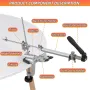 RX-009 Professional Knife Sharpener with 4 Whetstones Dual Clamps 360° Rotation Flip Design Fixed-Angle Stainless Steel Kitchen Chef Knife Sharpening Kit Abrasive Holding System Tools
