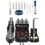 Yarboly 8586D LED Digital Soldering Station Hot Air Tool Rework Station 700W Power Intelligent Automatic Cooling ESD Design Soldering Iron Suitable for Phone PCB IC SMD BGA Welding