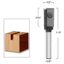 6mm 1/4 Inch 6.35mm Shank 2 Flutes Carbide Insert Flush Trim Router Bit Top Bearing Pattern Bit Woodworking Milling Trimming Knife Edge Milling Cutter for Smooth Finishing