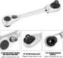 2-in-1 Mini Socket Ratchet Wrench 72-Tooth Dual-Head Design Chrome-Plated Accepts 1/4\ Hex Bits Magnetic Power for Tight Spaces
