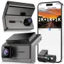 3 Camera Lens Car DVR 2K+1K+1K WIFI Triple Camera Dash Cam High-Definition Universal Three-Recording Car Monitoring Driving Recorder Mobile Phone Interconnection Auxiliary Monitoring