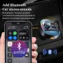 Dwi Paparan Kereta bluetooth V5.0 Pemancar FM 20W PD + QC3.0 Pengecas Kereta USB 7 Warna Lampu Bercahaya Belakang RGB Pemain MP3 Muzik HiFi