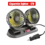 12V Dual-Head Car Fan Cooling Fans 360° 2 Speed Adjustable Mini Size Five-blade Strong Wind with Parking Number Plate For Auto Cooler