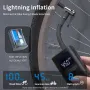 100PSI Electric Ball Pump Mini Bike Pump with Digital Gauge Portable Tire Pump LED Digital Display Air Pump for Balls & Road Bike