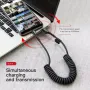 Baseus Fast Charging Type C Cable Spring Telescopic Car Phone Charger Cable For Samsung Xiaomi Redmi