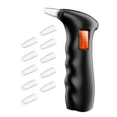 Etilometro portatile con 5 bocchini per alcol, tester etilometro personale con display LCD e bocchini riutilizzabili