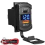 12-24V Dual USB Car Charger Socket PD QC3.0 Power Adapter with Digital Display Voltmeter for Motorcycle Boat Marine Truck ATV
