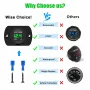 DC 12V 24V Dijital LED Araba Yuvarlak Voltaj Ölçer Paneli Su Geçirmez Voltmetre Test Cihazı LED Dijital Ekran Montaj Plakası Gerilim Ölçer Ölçer Terminallerle Tekne Deniz Aracı Motosiklet Kamyon için