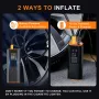 Cordless Smart Car Tire Inflator Dual Screen Display with LED Light Accurate Pressure Measurement Portable Multi-function Car Air Pump