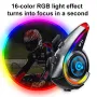 Y21 Wireless Helmet Headset AI Voice Assistant Fm Radio Powerful Bass Waterproof bluetooth 5.4 RGB Lighting Noise Reduction Long Battery Life Rider Intercom Wireless Motobike Earphone