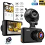3-Inch Dash Cam Front 4K UHD Rear 1080P 170° Dual-Lens WiFi Driving Recorder HD Dual Recording Car Front Windshield DVR G-Sensor