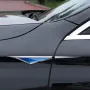 2pcs 3D Leaf Side Emblem Sticker Metal Alloy Car Stickers Side Emblem Badge Universal