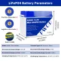 PWOD 12.8V 320Ah 3840Wh Mini LiFePO4 Battery Storage Box RV & Boat Lithium Battery Built-in BMS IP65 Protection