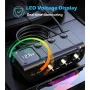 8 in 1 Car Charger Adapter 3 AC Outlets Dual USB Type C QC3 0 PD 36W Fast Charging 12V 24V Compatible Independent Switches LED Voltmeter