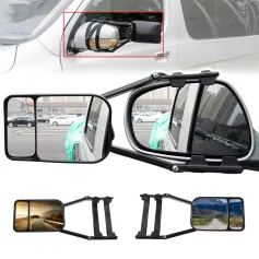 Pair Car Extend Rear View Mirrors Adjustable Additional Exterior Mirror for All Standard Vehicles RVs Caravan Car Trailer Towing Mirrors