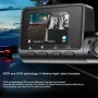 3 Lens Car Dash Cam Front Inside Rear Lens Car Driving Recorder HD 1080P Rear Camera Night Vision Dual-Angle Car DVR Driving Video Recorder