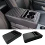 Car Center Console Armrest Cushion with 2 Cup Holders PU Leather Portable Car Armrest Pillow Height Cushion