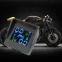 USB Güneş Şarjlı Motosiklet TPMS Motor Lastik Basıncı Lastik Sıcaklığı İzleme Alarm Sistemi 2 Harici Sensörlü