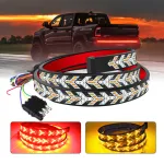 48inch/60inch 12V Universal Pickup Car LED Tail Lights with Fishbone Design Illuminated Water Flowing Turn Signals Light Braking Light