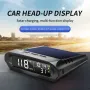 Tachimetro digitale GPS universale ad energia solare per auto, display HUD wireless, mph, KM/H, tachimetro, tempo, velocità, allarme, temperatura, altitudine