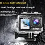 AUSEK 5K 30FPS Action Camera Dual Screen Outdoor Anti-Shake Action Camera HD Waterproof Helmet 1.4-Inch Front Screen 2.0-Inch Rear Screen Cycling Recorder