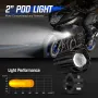 NOVSIGHT A500-WL11-1 2-inch 1500lm Motorcycle Headlight Dual Beam Modes Motorcycle Spotlight IP68 Waterproof