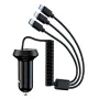 230W Car Fast Charger Adapter USB C 5-port Charging With 3 In 1 Cable For IPhone 14 Pro Max 13 12 for Samsung Galaxy S23/22