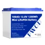 PWOD 12.8V 100Ah 1280Wh Mini LiFePO4 Battery Pack Grade A Build-in BMS Lithium Iron Phosphate For RV EV Solar Camping