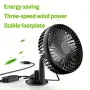 12V/24V 360° Rotation Car Cooling Fan 3Speed Single Head Electric Car Cooler Sucker Air Circulator Fan Electric Car Circulator for Auto Truck Off-Road