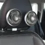 Dual Head Car Clip Fan With LED Light 360° Rotatable Car Cooler Fan Low Noise Cooling Fans Type C Car Electrical Fan