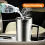 12V/24V Car Electric Heating Mug Water Heater Thermos Stainless Steel Heating Kettle Electric Cup Heating Water Cup Car Water Heater Insulation Cup