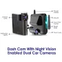 Azdome C9 PRO 1080P Dual Camera GPS Tracking WiFi 24 Hours Remote Monitoring Car DVR Dash Cam with 64G Memory Card