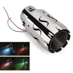 63mm Luminous Modified Car Exhaust Pipe Stainless Steel Exhaust Tail Tip Tail Throat With High Temperature Resistant with Colorful LED Lights