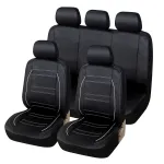 Universal 5 Seater Car Full Seat Covers Protector Cushion Front Rear PU Leather
