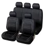 Universal 5 Seater Car Full Seat Covers Protector Cushion Front Rear PU Leather