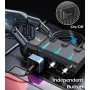8 in 1 Car Charger Adapter 3 AC Outlets Dual USB Type C QC3 0 PD 36W Fast Charging 12V 24V Compatible Independent Switches LED Voltmeter