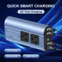 TATALIKEN Araba Güç İnvertörü 300/500W 12V ila 110V / 220V 6'sı 1 Arada Çoklu Çıkış İnvertörü Değiştirilmiş Sinüs Dalgası Araba Güç Dönüştürücüsü AB/ABD Standart Soketleri