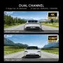 4K+1080P HD Dual Lens Car Dash Cam 2.4-inch LCD Screen Front And Rear Driving Recorder HDR Bluetooth ADAS Warning Wifi