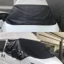 Front Windshield Half Cover Screen Out Blind Window Wrap Frost Black For Van