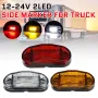 Red/White/ Amber/ 12-24V 4LED Truck Side Marker Lights Trailer Clearance Tractor Van Side Lamp