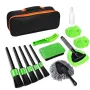 13-Piece Car Detailing Cleaning Kit Car Detailing Brush Wash Engine for Wheel Clean Kit Adjustable Handle Cleaning Towel