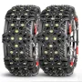 2pcs Full Cover Tire Snow Chains Anti-Slip Sand Muddy Roads with Quenched Steel Studs Winter Safety Emergency Necessities For Cars SUV Truck ATV Motorcycle